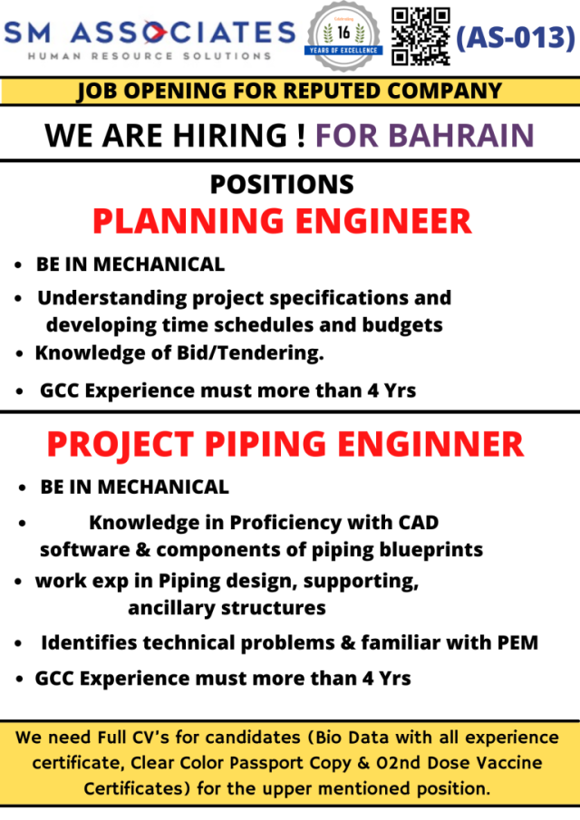 Bahrain Jobs Long-Term Opening For Reputed Company Jobs 2022 Advertisement 2022