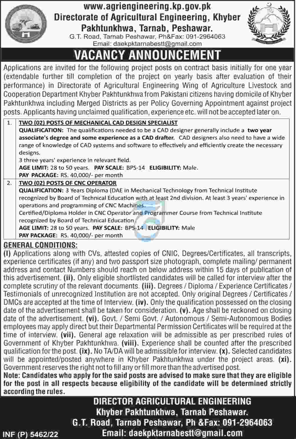 Agriculture engineering jobs Peshawar