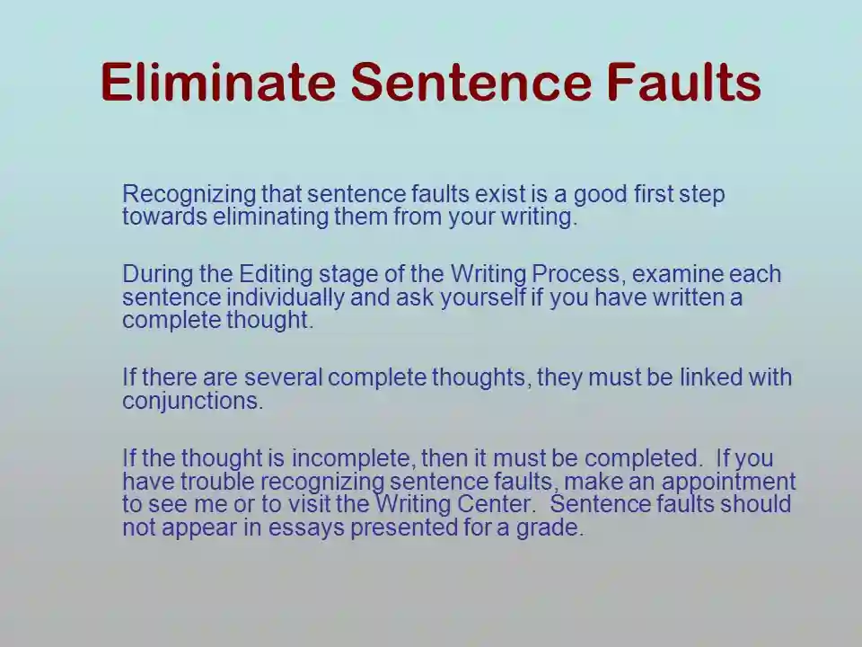 Eliminating Sentence 