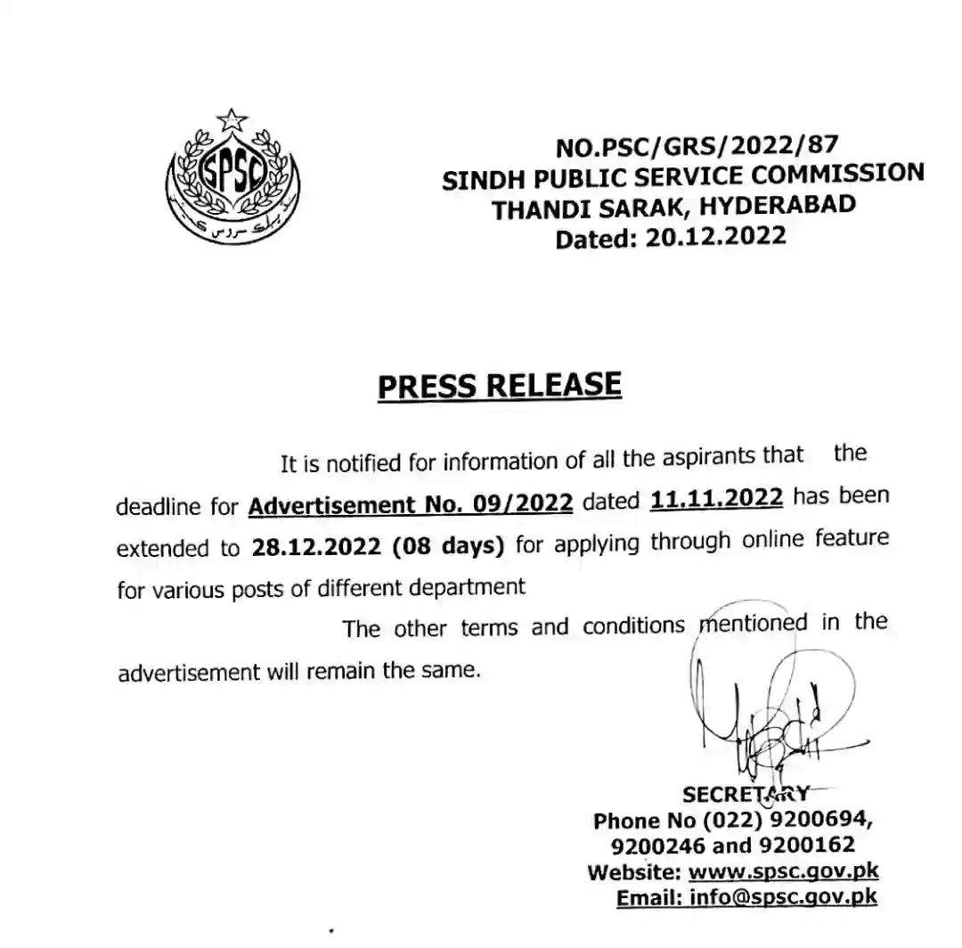 Sindh Public Service Commission, SPSC Jobs 4610