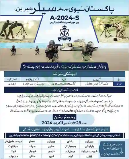 Pak Navy Jobs 2024 Apply Online at www.joinpaknavy.gov.pk